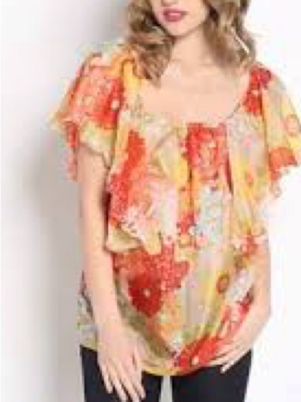 Silk Floral Flowy Top